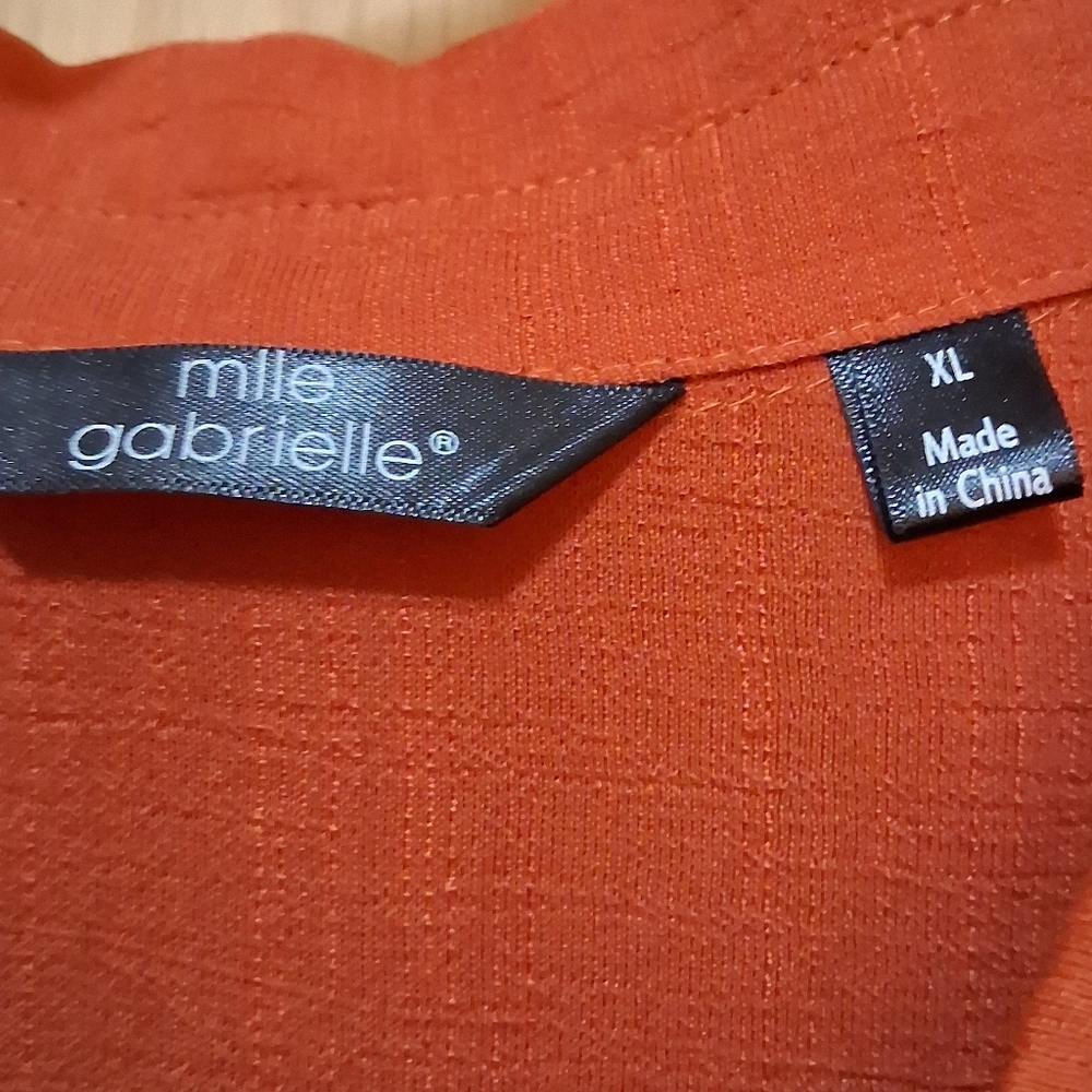 Mlle Gabrielle Vibrant Orange Shirt Dress Size XL - Picture 2 of 3